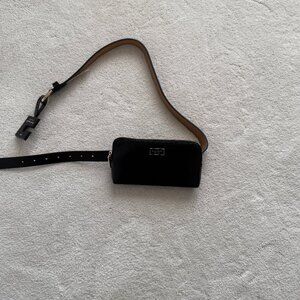 Black Faux Leather Kate Spade Fanny Pack/Cross Body Bag